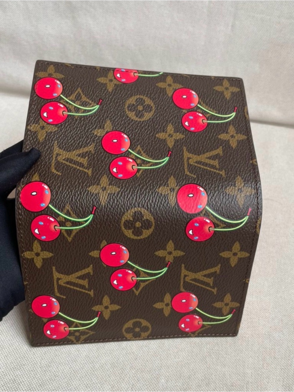 Louis Vuitton Monogram Cherry Passport Cover - Brown with Red Accents - Picture 4 of 5